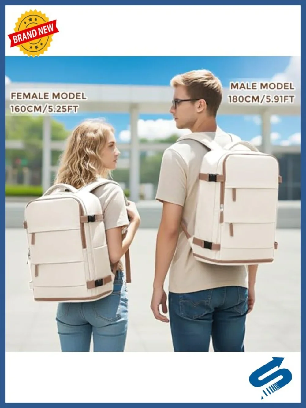 Waterproof Travel Backpack with Laptop Compartment & Shoe Storage 25L